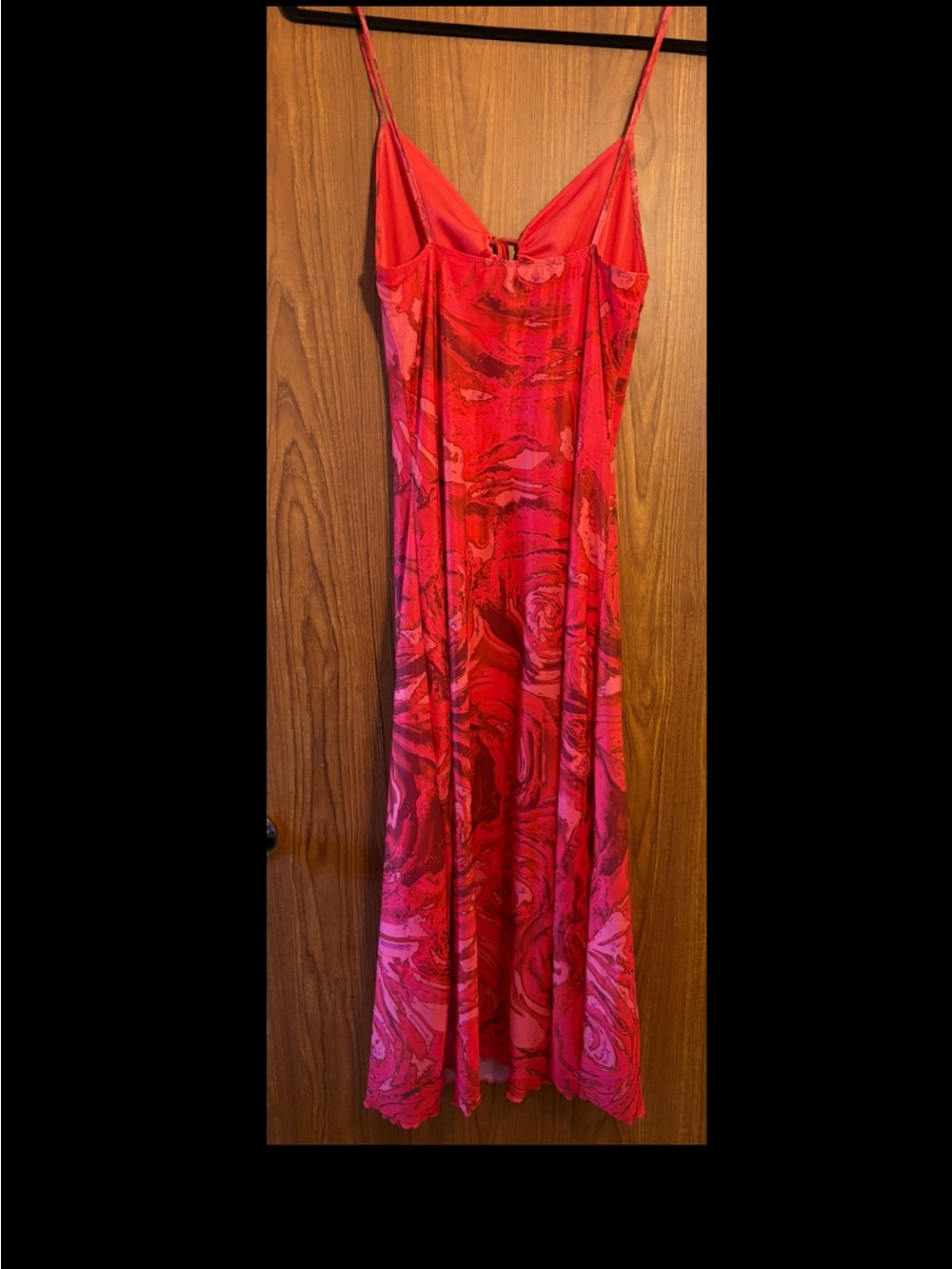 Motel Rocks Red Marble Slip Maxi Dress